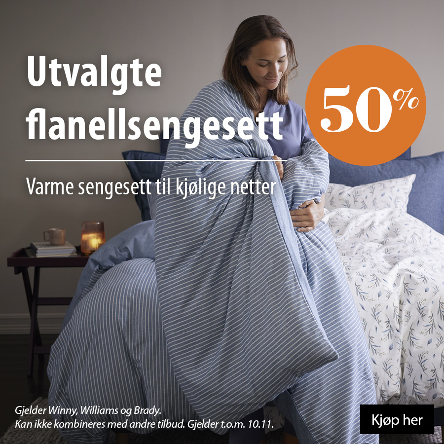 Utvalgte sengesett 50%